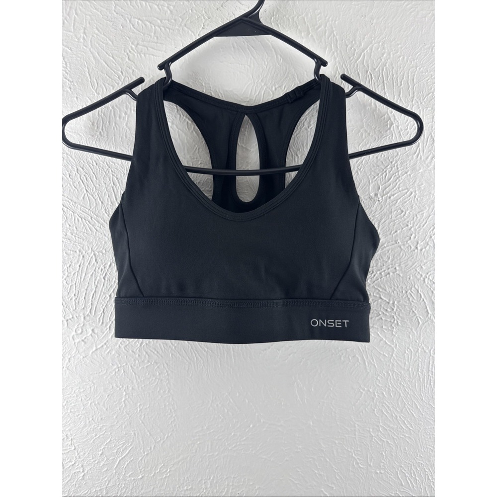 Onset Women's Scoop Neck‎ Basics Adjustable Sports Bra  Black Small